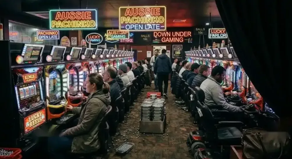 A player loading a ball card at a modern pachinko machine