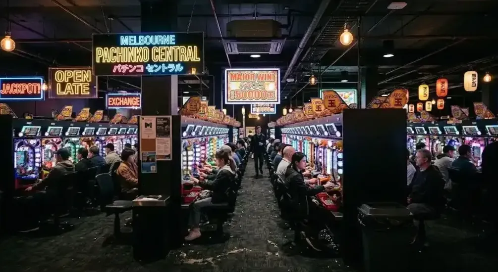 The crowd reacting to a jackpot hit